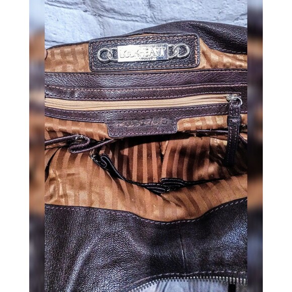 LOCKHEART Rare boho leather satchel zipper accent detail - Picture 10 of 11